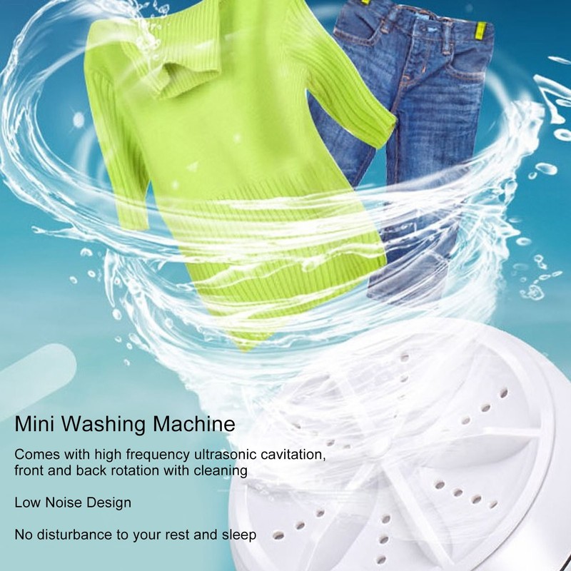 Mini Washing Machine Ultrasonic Low Noise USB Powered Portable Washer