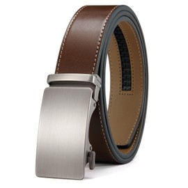 CHAOREN Leather Ratchet Belt for men 1 3/8" for Dress Pants - Micro Adjustable Belt Fit Everywhere