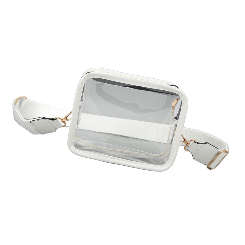 Clear Shoulder Bag PVC Zippered Waterproof Stadium Approved Purse for