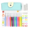 41Pack Crochet Hooks Set,Knitting Accessories Tools with Case,Aluminum Knitting Needle,Ergonomic