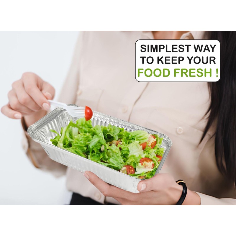 120 Pcs- Aluminum Foil Trays Containers with Paper Lids No.