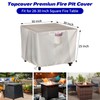 Topcover Fire Table Cover - Waterproof 600D Outdoor Firepit Covers