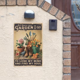 Zen Garden Tin Sign 8X12IN Bohemian Metal Wall Art for Greenhouse, Meditation Corner & Cottage Core Decor