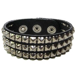 FUNKPLUS Mini Three Row Studded Punk Gothic Bracelet Dark Death Rock Thrash Metal