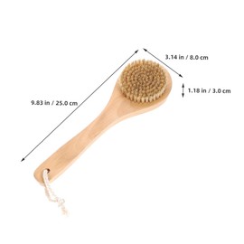 SAFIGLE 2pcs Bamboo Bath Brush with Boar Bristles for Body Exfoliating and Massage Gentle Dry and Wet Brushing Travel Friendly Skin Care