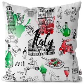 VOID Italy Colosseum Pisa Cushion Cover Sofa Cushion Decorative Outdoor Cushion Size: 40 x 40 cm