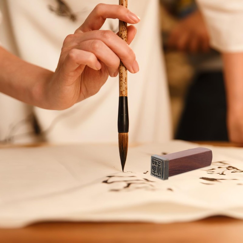 VICASKY Chinese Calligraphy Seal Set Wood Stamp with Zen Cloud