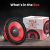 Pyle Car Vehicle Subwoofer Audio Speaker - 10 Inch Red