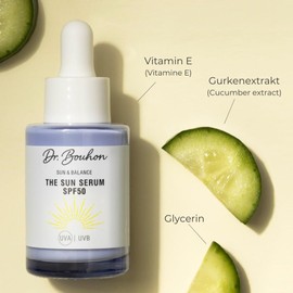 Dr. Bouhon The Sun Serum SPF50 - (30 ml) - Lightweight Sun Protection Serum for the Face with UVA/UVB Protection & Vitamin E, Moisturising & Fast Absorbing