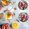 Dragonfly and Lotus 4 Pcs Ceramic Coasters for Drinks Absorbent