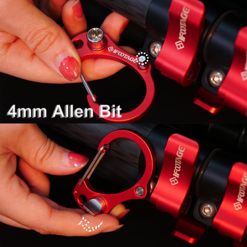IFOOTAGE Red Tool Hook,4mm Hex Wrench,Handy 7mm Hex Socket,for Camera