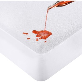 Oxford Homeware Waterproof Mattress Protector – Dust & Mite Proof 30cm Deep Fitted Single Mattress Protector - Soft Touch Noiseless Terry Towel Mattress Cover (91x190cm)