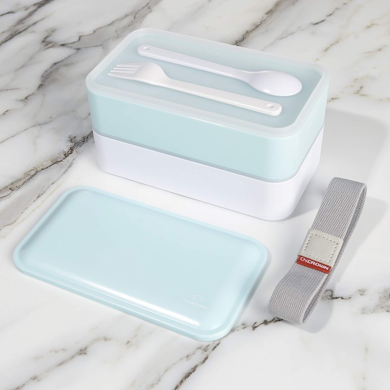 PuTwo Bento Box Lonchera de 2 niveles, sin derrames, para