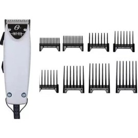 Oster Fast Feed Brushed Aluminum Hair Adjustable Pro Clipper + 8pc Combs Set