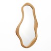 LuxenHome Flow Wood Frame Oval Wall Mirror
