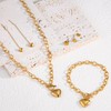 MEDOJO 4 Pcs Gold Heart Jewelry Set Heart Pendant Chain