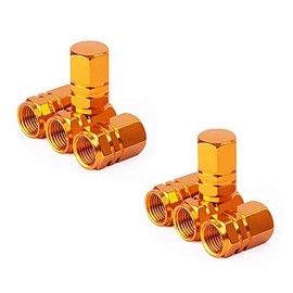 Grandview Car Tyre Valve Cap (8 Pack) Universal Shaft Covers for Cars, SUVs, Bikes, Bikes, Trucks, Motorcycles, Robust, Airtight Seal, Screw-on Easy Grip Insert, golden