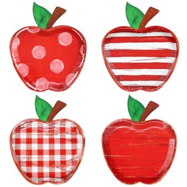 FYSUIMU 40Pcs Back to School Apples Paper Plates 4 Designs First Day of School Disponsable Plates Dinner Dessert Plate Decoration for Party Supplies