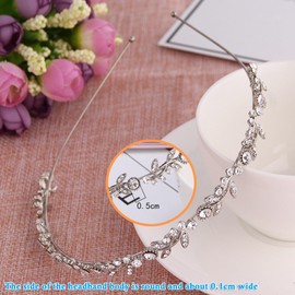 Xinlon Bridal Hair Accessories Tiara, Wedding Bridal Headband, Rhinestone Hair Bands for Women, Silver Wedding Hair Bands, Hair Accessories Women, Girls Headband Crowns, Rhinestone Crystal Headband