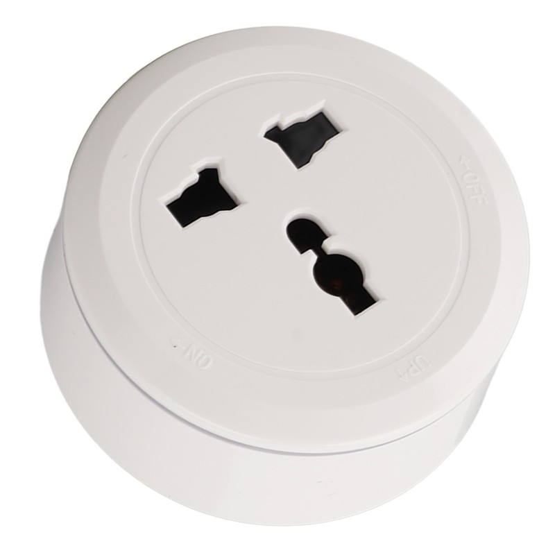 13A Power Track Socket Multifunctional White Round Surface Mounted Movable