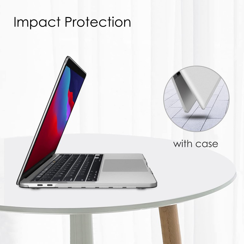 Fintie - Funda para MacBook Pro 13, Transparente escarchado