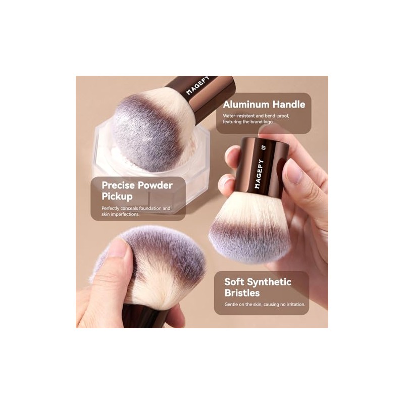 MAGEFY Set de Brochas para Maquillaje de 10 Piezas con