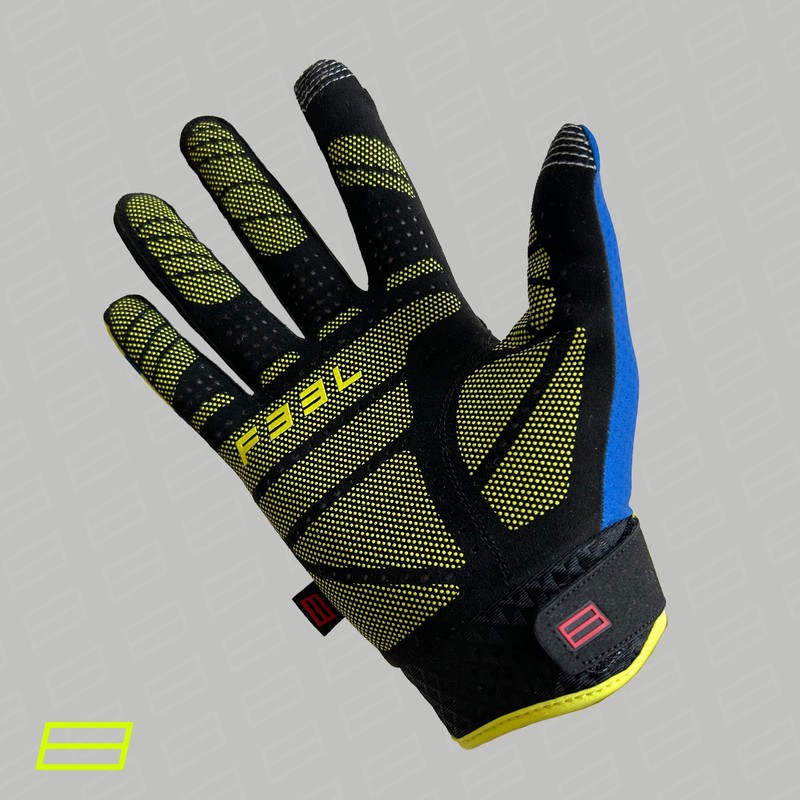 F33L SR3 Diamond Sim Racing Gloves - Blue/Yellow (Medium)