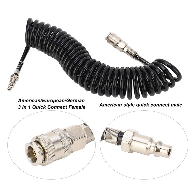 Recoil Air Hose Pressure Resistant Durable Flexible Lightweight Coiled Air