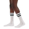 Organic Basics Unisex Core Stripe Crew Socks 2-pack, White/Black, 10-12