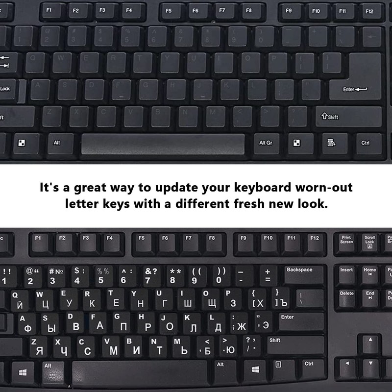 2Pcs Russian Keyboard Stickers for PC Computer Mac Laptop Desktop