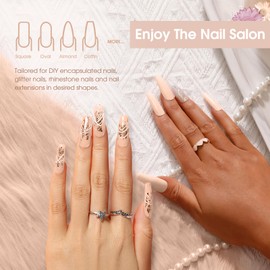 Nude Poly Extension Gel, ROSALIND 80ml Light Nude Poly Nial Gel Builder for Nail Art Decoration, Nude Nail Thickening Extension Easy to DIY Use at Home Need UV Lamp