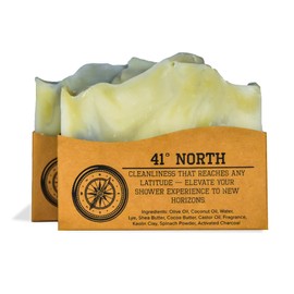 Compass Soap41 North | All Natural Bar Soap for Men | Soap Bar with Minimalist & Gentle Lather | Best Mens Bar Soap | Natural, Paraben & Phthalate Free Bath Soap Bars for Men | 5 oz. Pack of 2