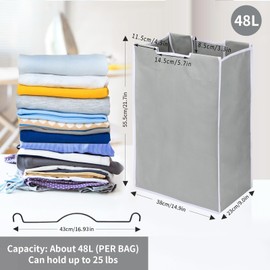 Jhua 3 Pack Large Laundry Sorter with 6 Handles, 600D Replacement Bags, 14.9x9.0x21.7in