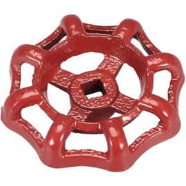 2pcs Metal Outside Faucet Round Wheel Handle Hose Bib Handle Water Spigot Handle Square Broach 10x10mm, Wheel OD 98mm Paint Cast Iron Red