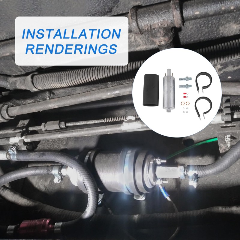 High Flow Pressure External Inline 255LPH Fuel Pump With Installation