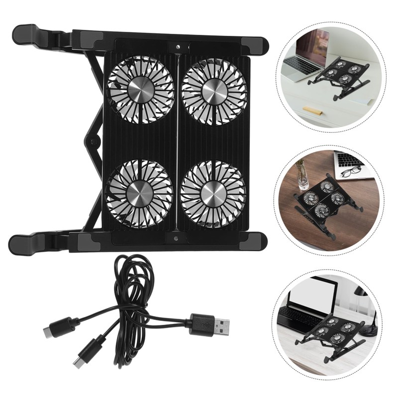 KICHOUSE 1 Set Adjustable Laptop Cooling Stand with USB Interface