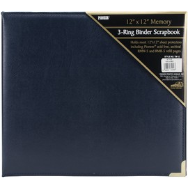 Pioneer Photo 12-by-12-Inch Sewn Oxford Cover Scrapbook Album, Navy Blue
