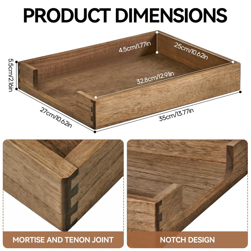 Kirigen Wood Letter-Size Tray Single-Tier(TP-DBR)- Wooden Tones Collection Front-Load Documents