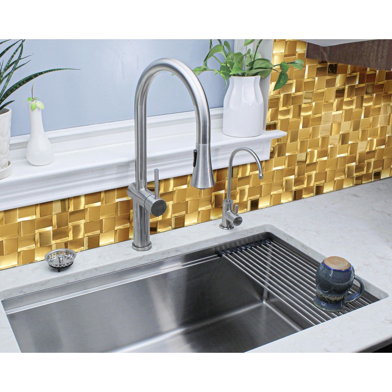 Elephantile 5 Sheets Gold Tiles Metal Mosaic Wall Backsplash Tile