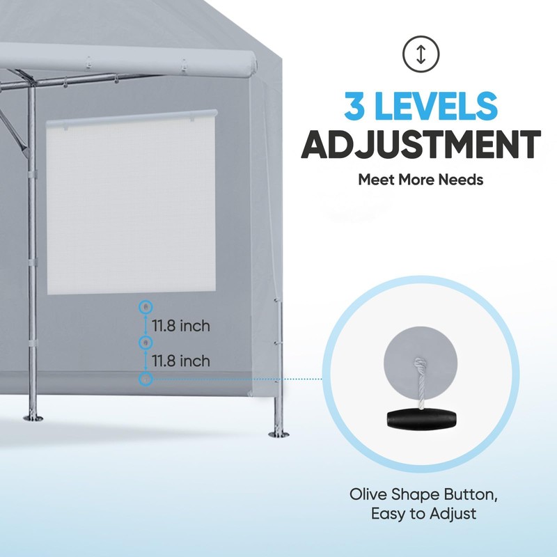 ADVANCE OUTDOOR Replacement Mesh Window Sidewall Tarp for 10/12x20 ft