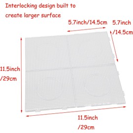 FENGCHUANG 8 Pieces Ironing Beads Pegboard, Bead Plate Square, Transparent Pegboards, Ironing Beads Pin Plates Set with 4 Tweezers 10 Lanyards Key Ring