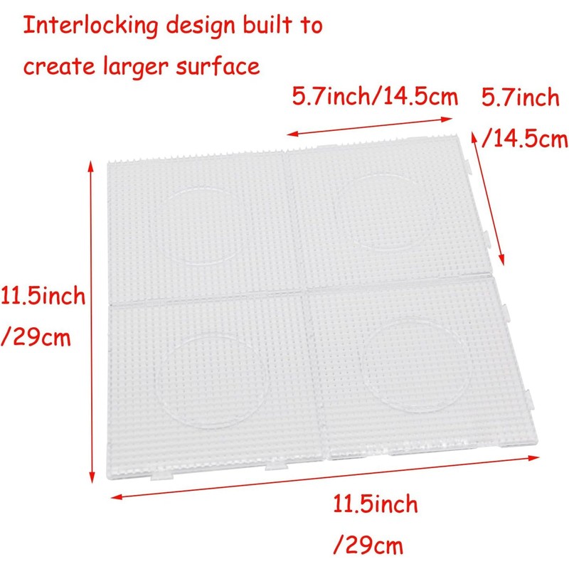 FENGCHUANG 8 Pieces Ironing Beads Pegboard, Bead Plate Square, Transparent
