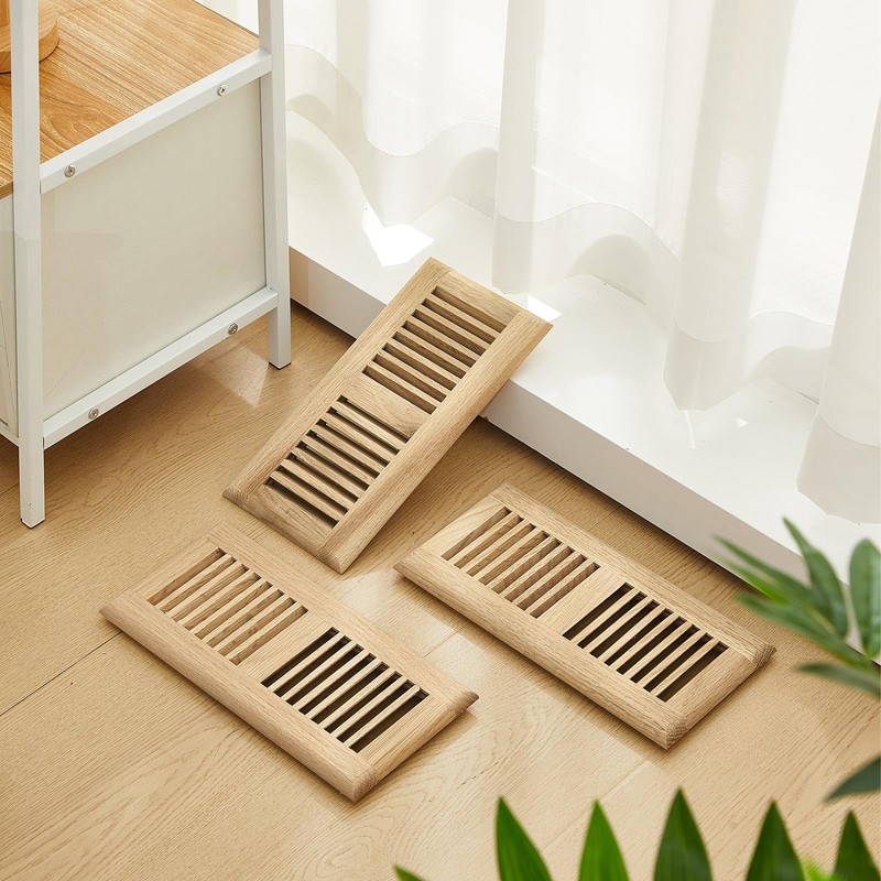Landical 8 Pcs Red Oak Wood Floor Register Vent 4