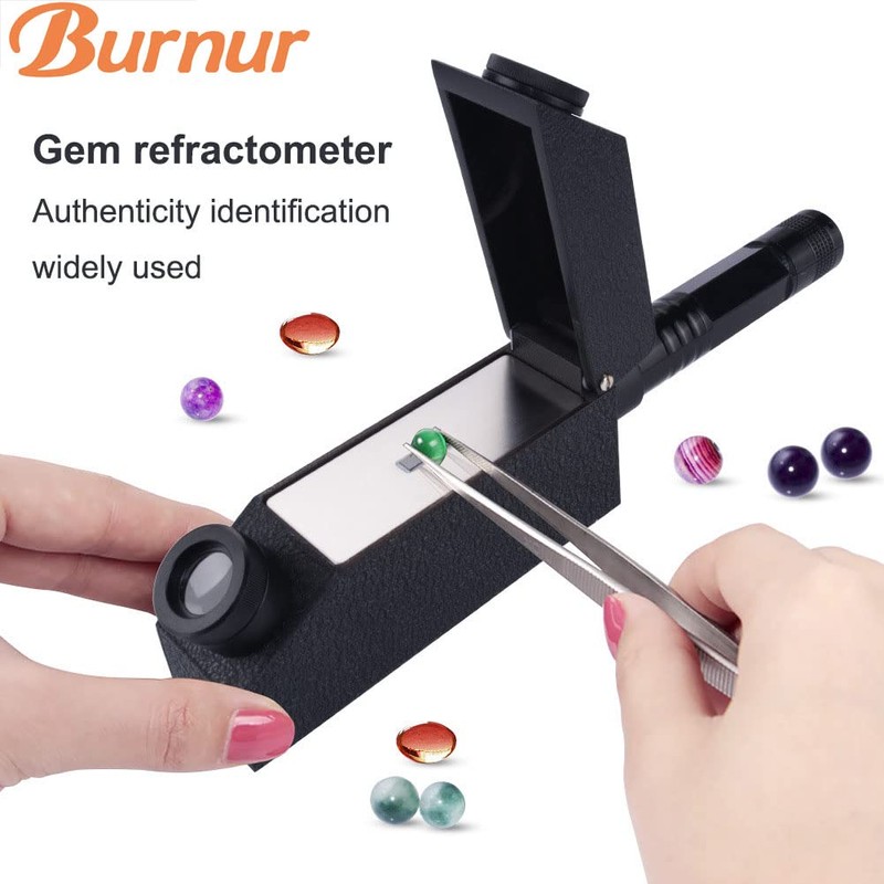 Gem Portable Refractometer, RHG181 1.30-1.81 Presidium Gemstone ldentification Tester for