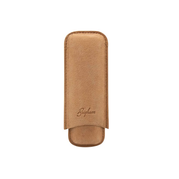 Brigham 2F Corona Cigar Case - Brown