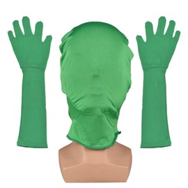 LAURAG Green Chroma Key Mask Gloves, Chroma Key Hood Glove, Invisible Effects, Background, Chroma Keying, Green Gloves, Mask for Green Screen Photography, Photo, Video