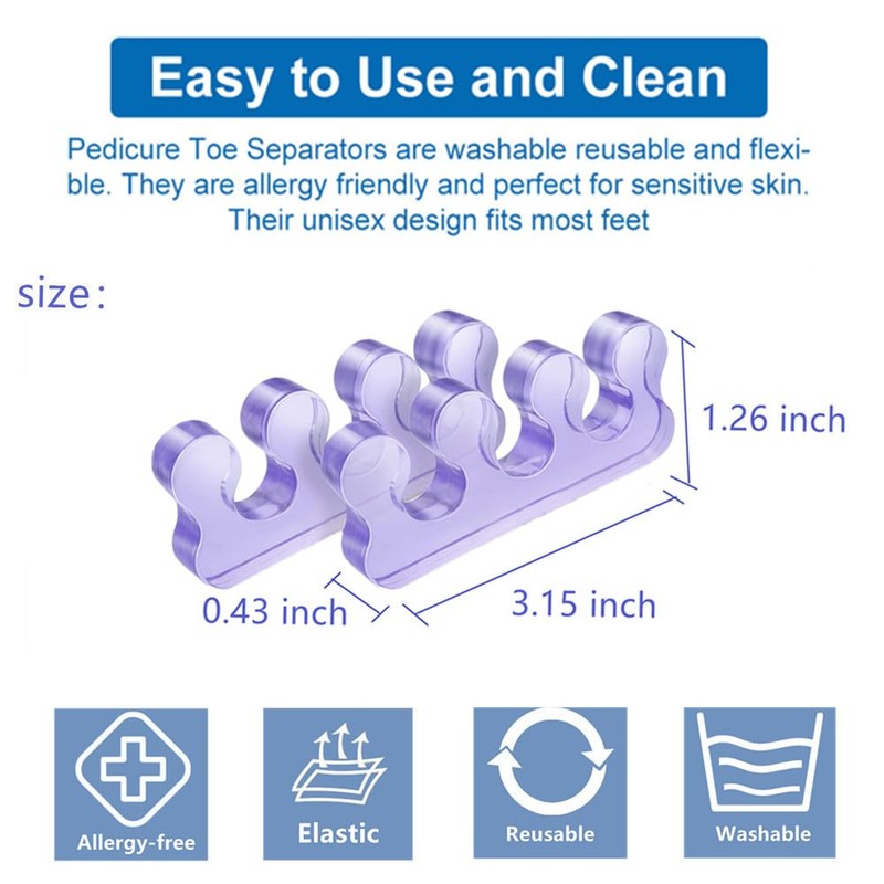 ZaxSota Toe Separators for Bunion Pedicure, Gel Material Toenail Dividers,