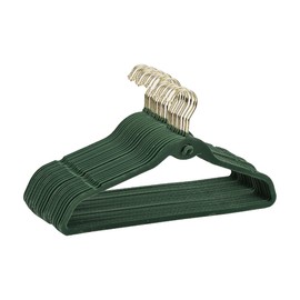 Trio Home Heavy Duty Velvet Hangers with Cascade Hook, Durable, 360 Degree Rotatable Hook (30, Green)