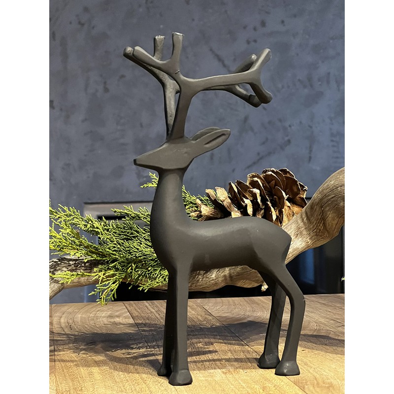 Brandsseller Decorative Figurine 24 cm Reindeer Deer Metal Sculpture Decoration