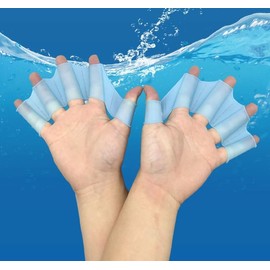 Plus Nao Finger Paddle, Left & Right Set, For Scratching and Drilling, Practice, Swimming, Pool, Paddle Gloves, Finger Paddle, Training, blue
